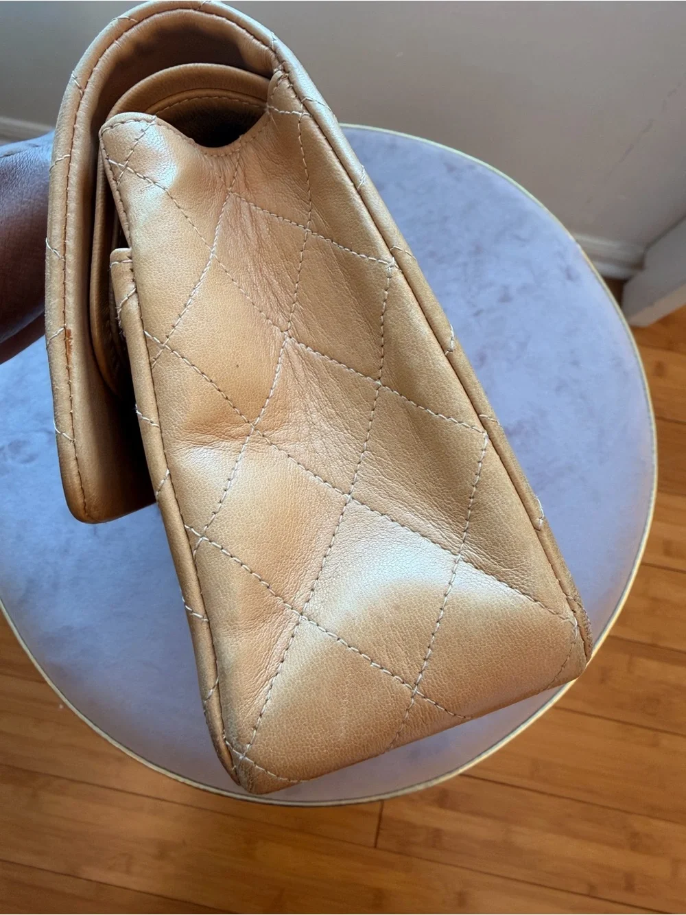 Chanel Vintage Double Flap Dark Beige Lambskin 24k gold plated handbag